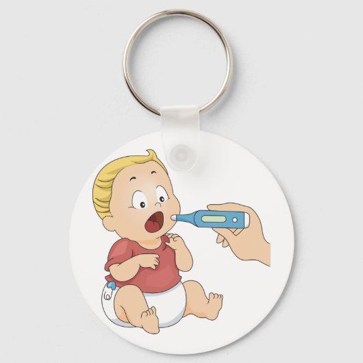 Baby temperatuurcontrole pediatrische gezondheid sleutelhanger (Achterkant)