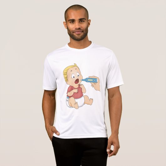 Baby temperatuurcontrole pediatrische gezondheid t-shirt (Voorkant volledig)