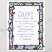 Baby thema verjaardagsfeestdag flyer uitnodigingen (Voorkant)