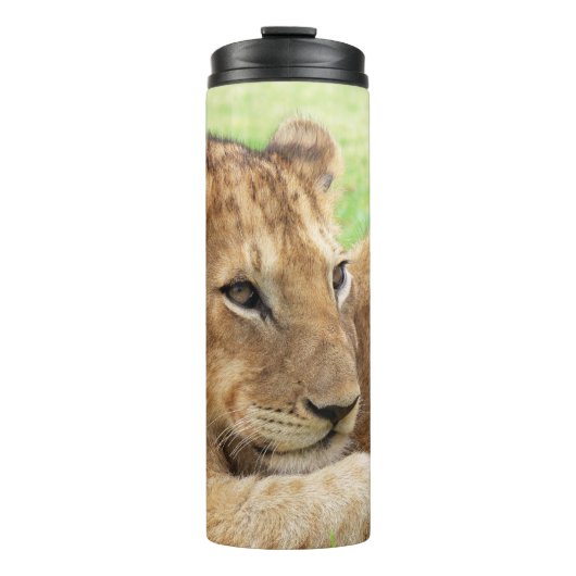 Baby Tiger aangepaste monogram tumbler Thermosbeker (Voorkant)