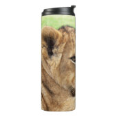 Baby Tiger aangepaste monogram tumbler Thermosbeker (Gedraaid links)