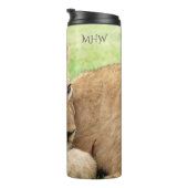 Baby Tiger aangepaste monogram tumbler Thermosbeker (Geroteerd rechts)