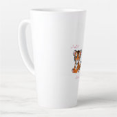 🐯Baby Tiger Art with Pink Butterflies - Latte Mok (Linkerhoek)