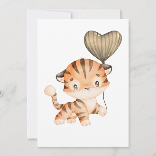 Baby Tiger | BABY SHOWER Kaart (Achterkant)