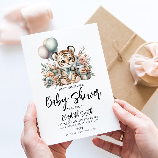 Baby Tiger Baby shower Kaart