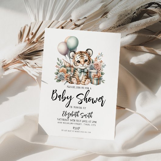 Baby Tiger Baby shower Kaart