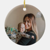 Baby Tiger Baby's eerste kerstfoto Keramisch Ornament (Achterkant)