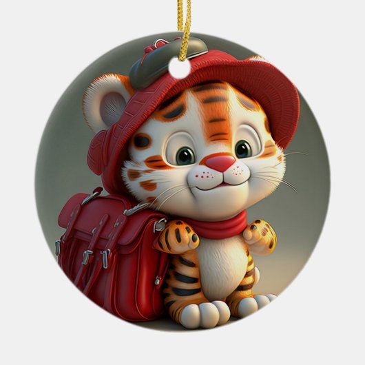 Baby Tiger Cartoon-76775 Keramisch Ornament (Voorkant)
