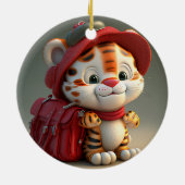 Baby Tiger Cartoon-76775 Keramisch Ornament (Achterkant)