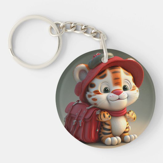 Baby Tiger Cartoon-76775 Sleutelhanger (Voorkant)