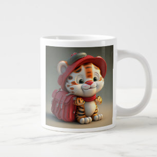 Baby Tiger Cartoon Grote Koffiekop
