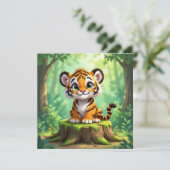 Baby Tiger | Cute Cartoon Kid's Nursery Art (Staand voorkant)