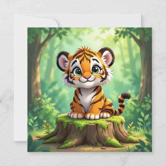 Baby Tiger | Cute Cartoon Kid's Nursery Art (Voorkant)