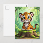 Baby Tiger | Cute Cartoon Kid's Nursery Art Briefkaart (Voorkant / Achterkant)