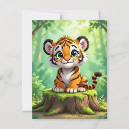 Baby Tiger | Cute Cartoon Kid's Nursery Art Briefkaart