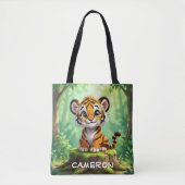 Baby Tiger | Cute Cartoon Kid's Nursery Art Tote Bag (Voorkant)