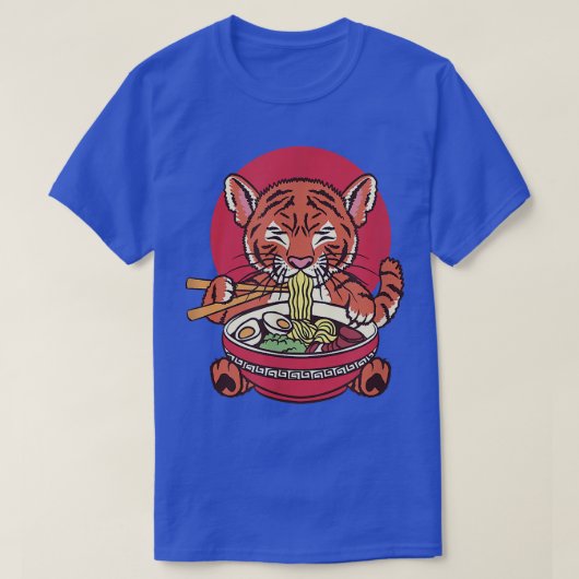 Baby Tiger Eating Ramen T-shirt (Design voorkant)