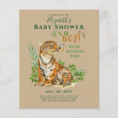 Baby Tiger Gender onthult Shower-uitnodigingen (Voorkant)
