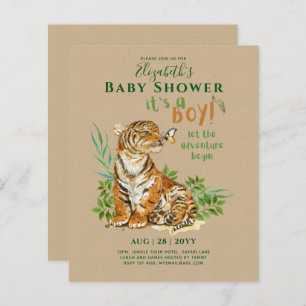 Baby Tiger Gender onthult Shower-uitnodigingen