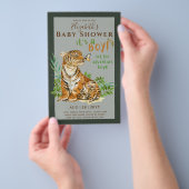 Baby Tiger Gender onthult Shower-uitnodigingen Flyer (Hand)