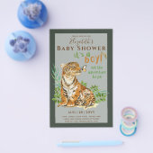Baby Tiger Gender onthult Shower-uitnodigingen Flyer (Enkel)