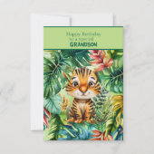 Baby Tiger Happy Birthday Special Grandson Kaart (Voorkant)