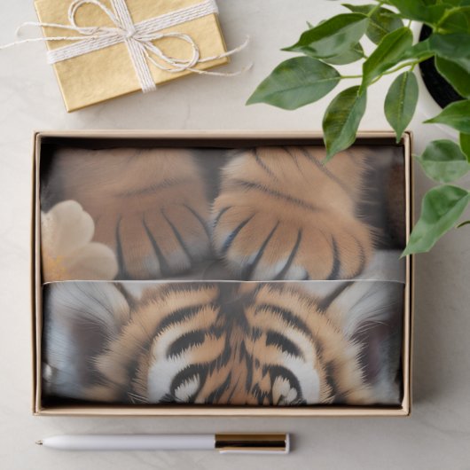 Baby tiger in the wildflowers tissuepapier (Geschenk)