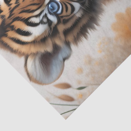 Baby tiger in the wildflowers tissuepapier (Detail)