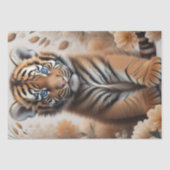 Baby tiger in the wildflowers tissuepapier (Voorkant)