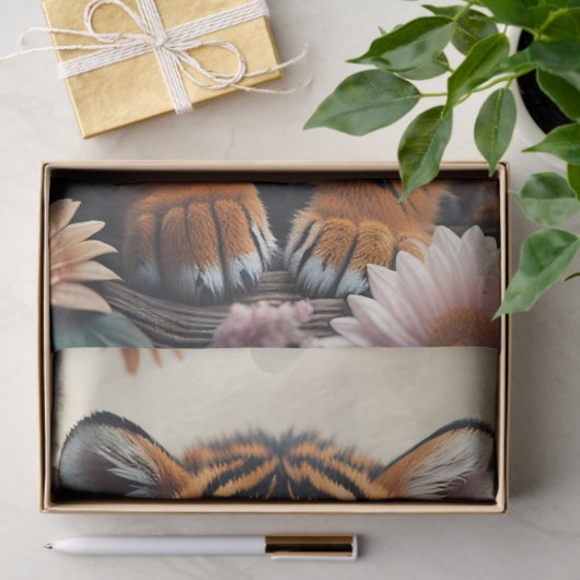 Baby tiger in the wildflowers v4 tissuepapier (Geschenk)