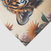 Baby tiger in the wildflowers v4 tissuepapier (Detail)