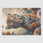Baby tiger in the wildflowers v4 tissuepapier (Voorkant)