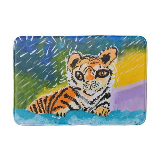 Baby Tiger: "Kunst van kinderen" Badmat (Voorkant)