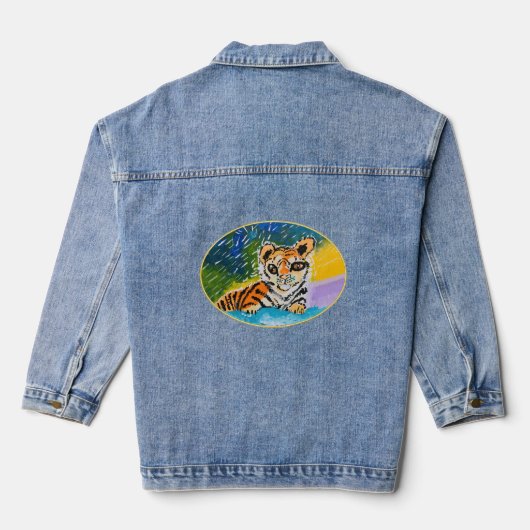 Baby Tiger: "Kunst van kinderen" Denim Jacket (Achterkant)