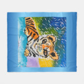 Baby Tiger: "Kunst van kinderen" Fleece Deken (Voorkant (Horizontaal))