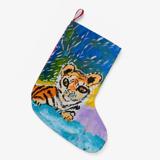 Baby Tiger: "Kunst van kinderen" Kleine Kerstsok (Voorkant (Hangend))