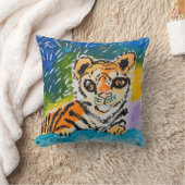 Baby Tiger: "Kunst van kinderen" Kussen (Deken)