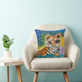 Baby Tiger: "Kunst van kinderen" Kussen (Stoel)