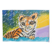 Baby Tiger: "Kunst van kinderen" Kussensloop (Voorkant)