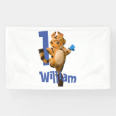 Baby Tiger Plaid Eerste Verjaardag Classic Banner (Horizontaal)