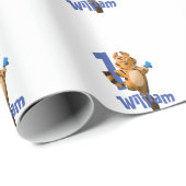 Baby Tiger Plaid Eerste Verjaardag Wrapping Paper Cadeaupapier (Rol Hoek)