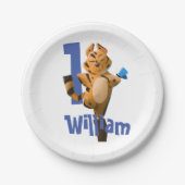 Baby Tiger Pset First Birthday Classic Papieren Bordje (Voorkant)