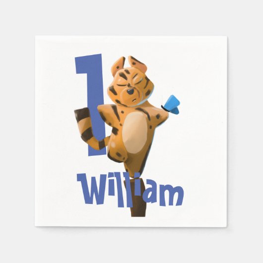 Baby Tiger Pset First Birthday Servet (Voorkant)