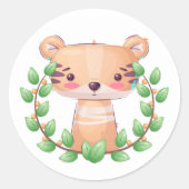 Baby Tiger Ronde Sticker (Voorkant)