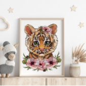 Baby Tiger Roos Animal Poster | Schattigee tijgerk