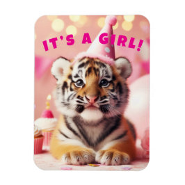 Baby Tiger Schattige Baby Reveal Girl Pink Magneet