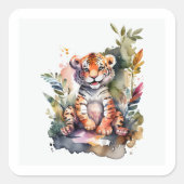 Baby Tiger Square Sticker (Voorkant)