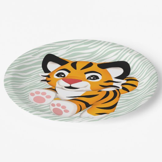 Baby Tiger Wild met Borden van de Uitzondering Papieren Bordje (Gekanteld)