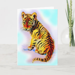 Baby tijger feestdagen kaart