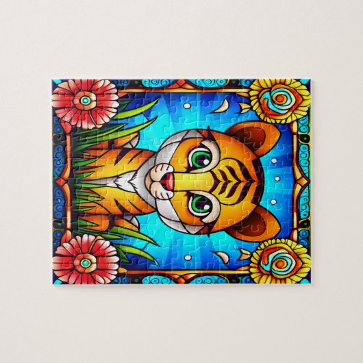 Baby Tijger in het Oerwoud Puzzel Legpuzzel (Horizontaal)